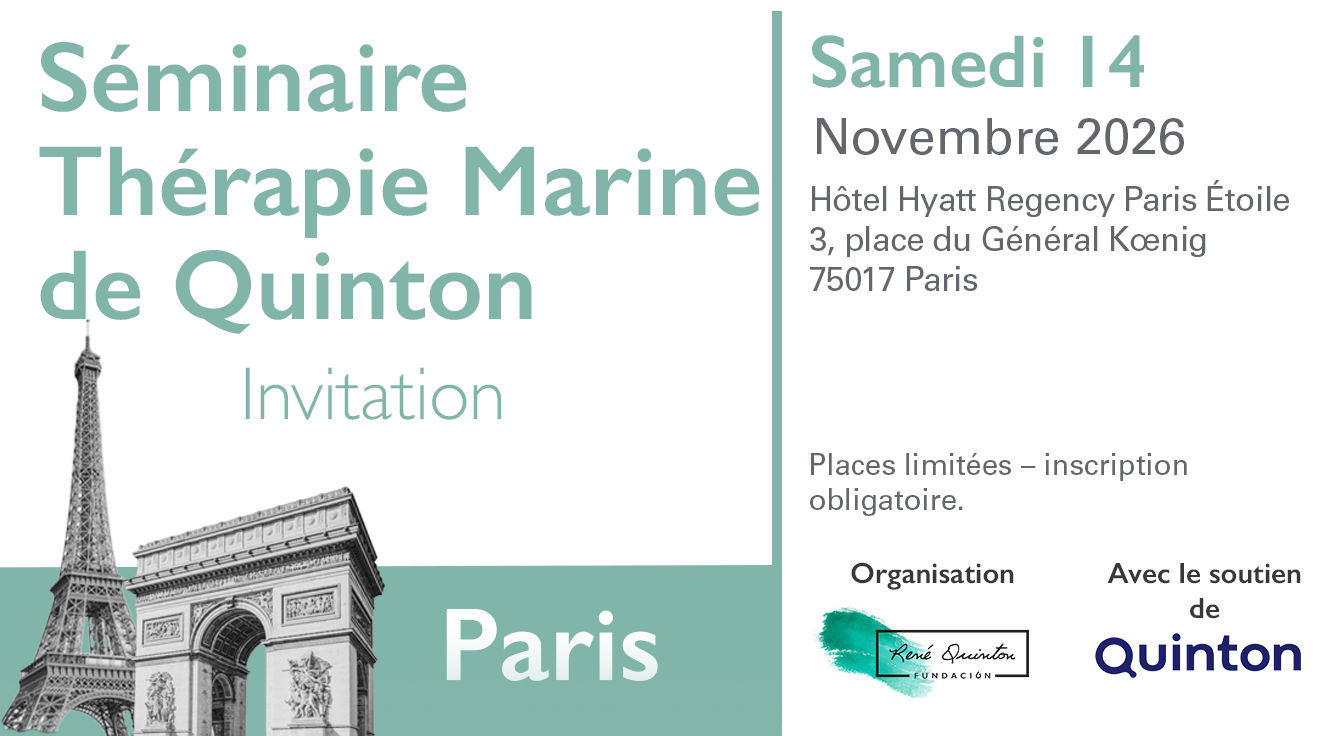 Séminaire de thérapie marine Quinton à Paris (14/11/2026)